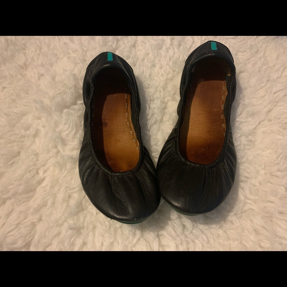 Tieks Ballet Flats Black Leather Womens Size 10